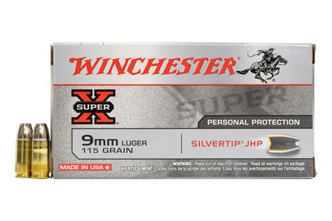 Winchester X9MMSHP 9mm Luger 115 gr Silvertip JHP Super X 50/Box ...