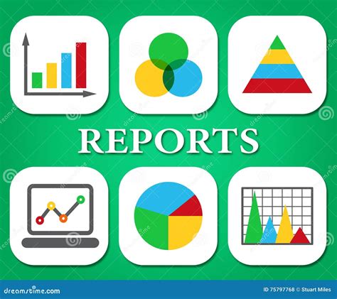 Reports Charts Shows Business Graph and Data Stock Illustration - Illustration of progress ...