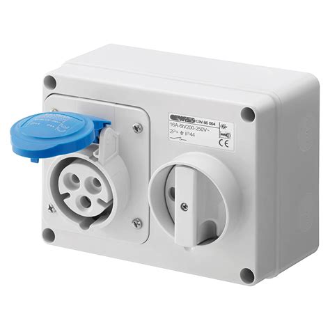 Buy GEWISS 16A 2P+E FIXED INTERLOCKED HORIZONTAL SOCKET-OUTLET IP44 GW66004 Online at ...