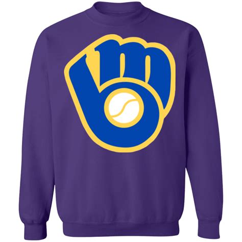 Milwaukee Brewers Glove Logo Crewneck Sweatshirt - Happy Spring Tee