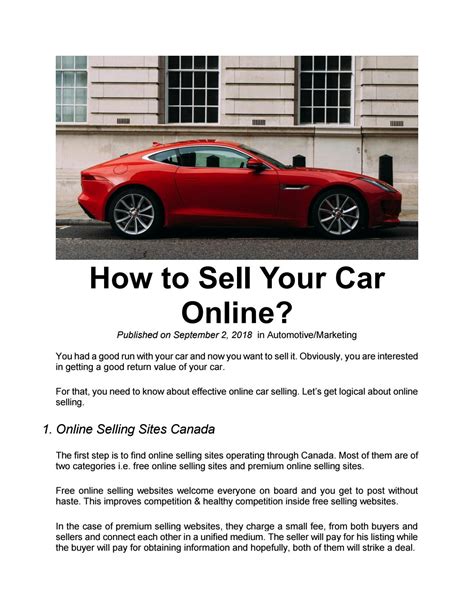 How To Sell A Car Canada - Religionisland Doralutz