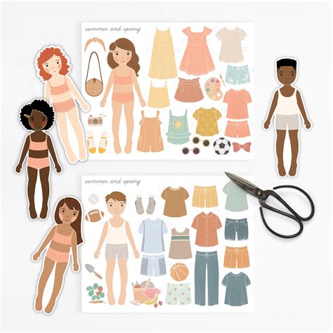 Paper Dolls Kit Printable Activity Craft Girls & Boys Birthday - Etsy Canada