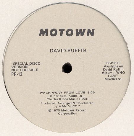 David Ruffin - Walk Away From Love (Vinyl, 12", 33 ⅓ RPM, Promo, Single Sided) | Discogs