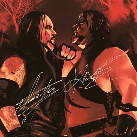 Undertaker and Kane SIGNED WrestleMania XIV Legendary Moments Poster UNFRAMED | WWE Auction