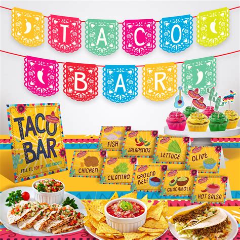 Mexican Fiesta Taco Bar Decorations Set 1 Taco Bar Banner 1 - Etsy in ...