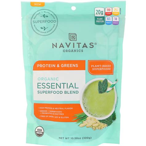 Navitas Organics, Organic Essential Superfood Blend, Protein & Greens, 10.58 oz (300 g) - iHerb