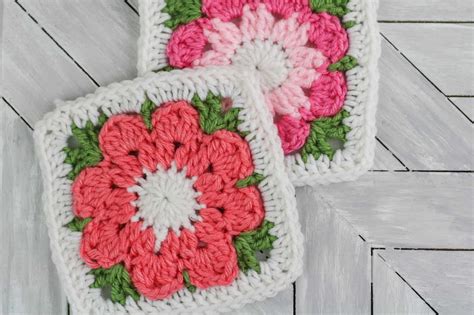 Crochet Flower Granny Square Pattern + Video - Winding Road Crochet