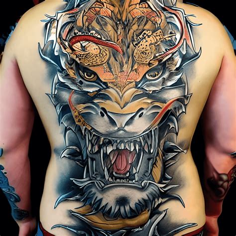 Yakuza Tiger Dragon Tattoo Graphic · Creative Fabrica