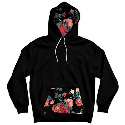 Floral Design Pocket Hoodie | TheWarehouse