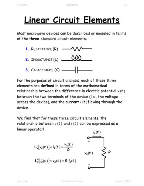 Linear Circuit Elements