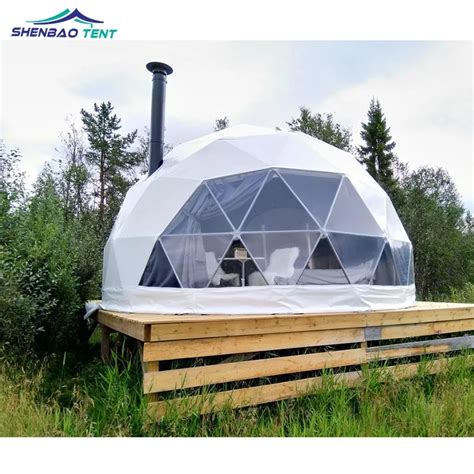 Winter Camping Geodesic Dome Round Tent White Pvc Cover For Sale - Buy ...