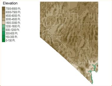 Map of Nevada Lakes, Streams and Rivers