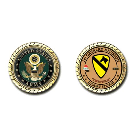 1st Cavalry Division Desert Storm Challenge Coin - New US Army Desert Storm Challenge Coins ...