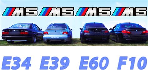 BMW M5 Sound Battle E34 vs E39 vs E60 vs F10 REVS Revving V8 V10 ...