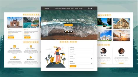 Create A Responsive Tour & Travel Agency Website Design Using HTML / CSS / JAVASCRIPT | Step By ...