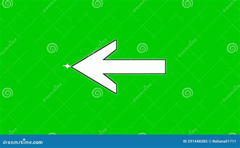 White Left Arrow Animation Sign Symbol on Green Screen, Stock Video - Video of cartoon ...