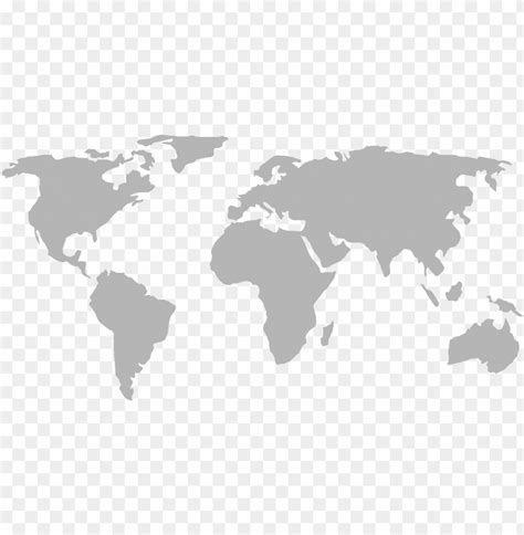 Map Clipart Flat World - World Map Grey High Resolutio PNG Transparent ...