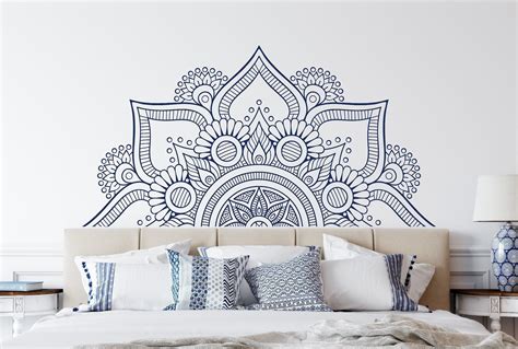 Excited to share the latest addition to my #etsy shop: Half Mandala Wall Decal - Headboard ...
