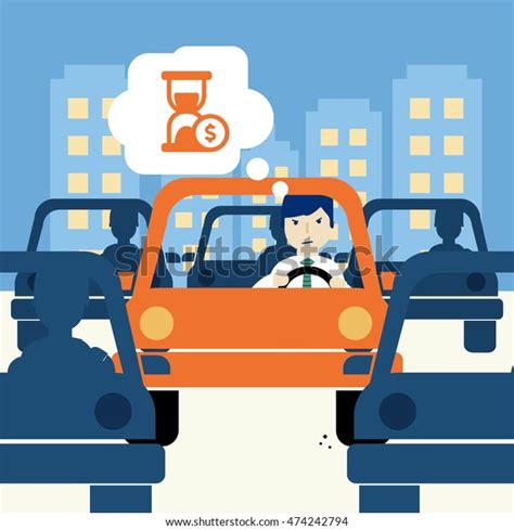 Urban Traffic Jam Concept Illustration Stock Vector (Royalty Free ...