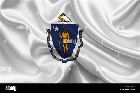 High detailed flag of Massachusetts. Massachusetts state flag, National ...