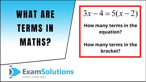 What are terms in expressions and equations? | ExamSolutions - YouTube