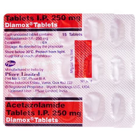 Diamox Tablet 15's Price, Uses, Side Effects, Composition - Apollo Pharmacy