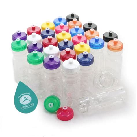 Rolling Sands BPA-Free 24 Ounce Clear/Rainbow Water Bottles, Bulk 30 Pack, Made in USA - Walmart ...