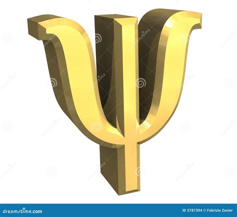 3D Psi symbol in gold