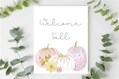 Free Fall Printable Sign – Welcome Fall Pastel Pumpkins | Shabby Mint ...