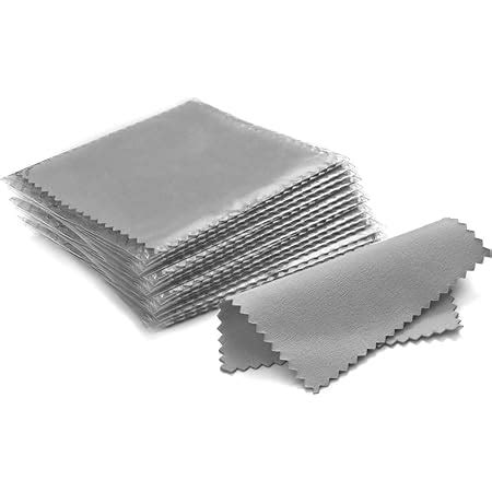 SEVENWELL 50pcs Jewelry Cleaning Cloth Gray Polishing Cloth for Sterling Silver Gold Platinum ...