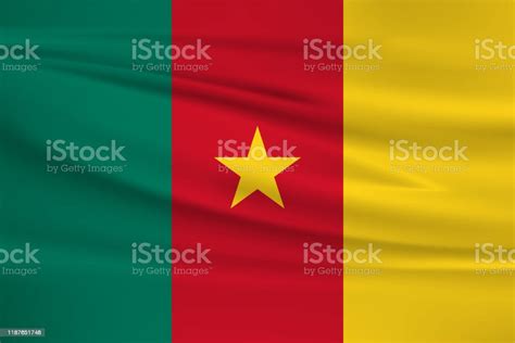 Waving Cameroon Flag Official Colors And Ratio Correct Cameroon ...