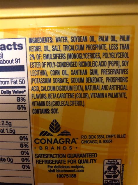 Blue Bonnet Margarine With Calcium Spread: Calories, Nutrition Analysis & More | Fooducate