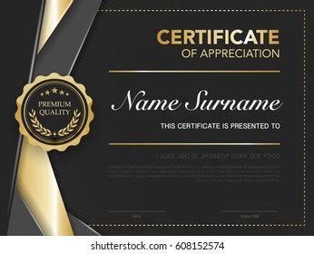 Diploma Certificate Template Black Gold Color Stock Vector (Royalty Free) 608152574 | Shutterstock