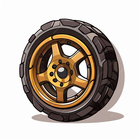 Premium AI Image | Wheel 2d cartoon vector illustration on white background hd