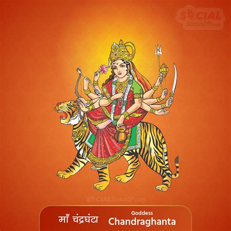 Navratri 9 Devi 9 Durga Names with Images, Nine Goddess Images, Mantra ...