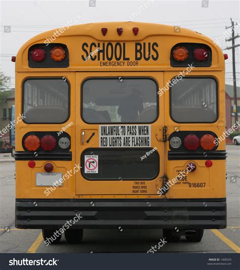 Rear View Of School Bus Stock Photo 1400533 : Shutterstock