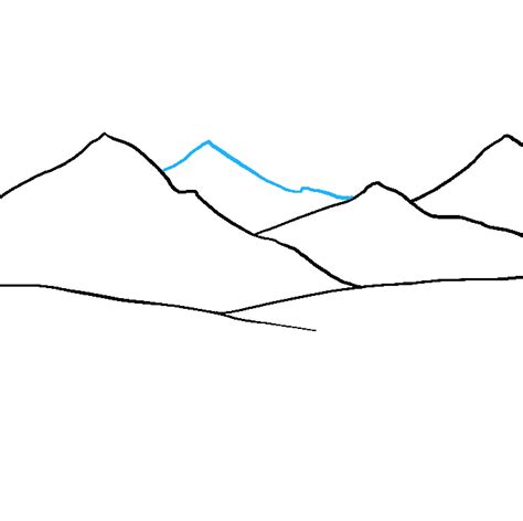 Easy How To Draw Snowy Mountains - Mundodop