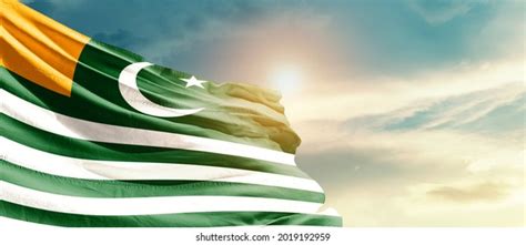 Kashmir National Flag Waving Beautiful Clouds Stock Photo 2225524341 | Shutterstock