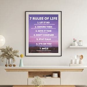 7 RULES OF LIFE - Etsy