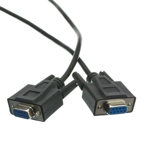 10ft Black Serial Cable, UL, DB9 Female, RS232