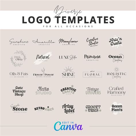 DIY Canva Logo Pack Canva Logo Template Logo Designing - Etsy