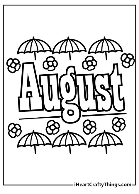 August Coloring Pages For Pre K