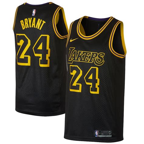 Nike 24 Kobe Bryant Los Angeles Lakers Black Swingman Jersey - City Edition