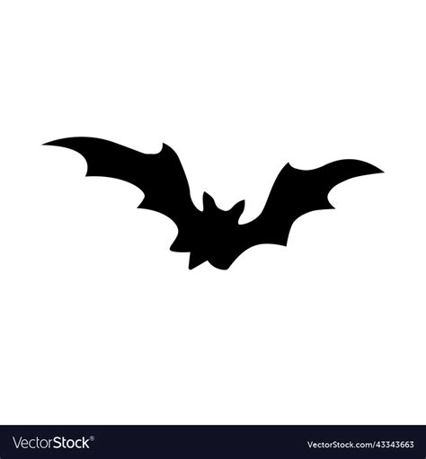 Bat silhouette template for printing icon Vector Image