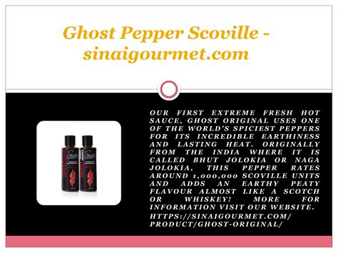 Ghost Pepper Scoville - sinaigourmet.com by sinaimarketingca - Issuu