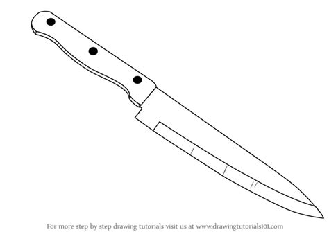 Learn How to Draw a Kitchen Knife (Everyday Objects) Step by Step ...