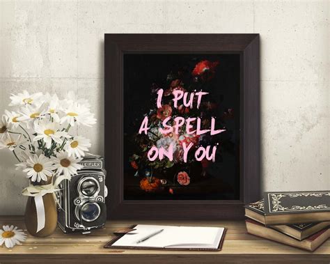 I Put A Spell On You Lyrics Print Pink Wall Art Print Dark | Etsy