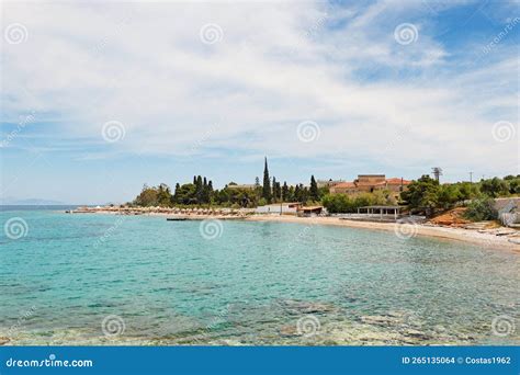 The Beaches Scholes and Kaiki in Spetses, Greece Stock Photo - Image of sand, trees: 265135064