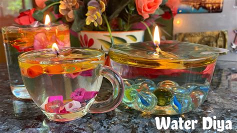 Water Diya - colourful and beautiful water Diyas at home - very simple to make and very ...