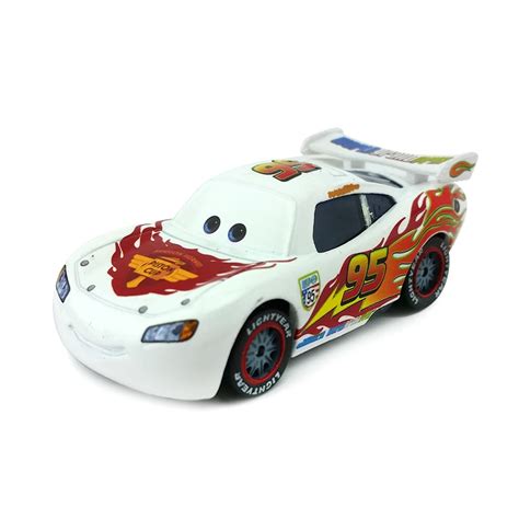 Disney Pixar Cars White Lightning McQueen Metal Diecast Toy Car 1:55 Loose Brand New In Stock ...